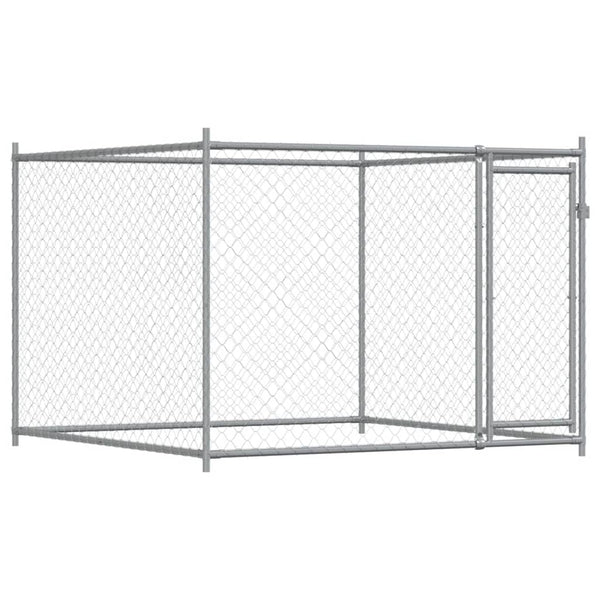 Grauer Hundekäfig mit Tür Simena 6x2x1,5 m (verzinkter Stahl)