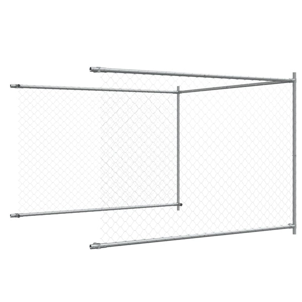 Grauer Hundekäfig mit Tür Simena 6x2x1,5 m (verzinkter Stahl)