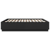 Schwarzes Bettgestell mit LED-Beleuchtung Tonio 200x200cm (Holz)