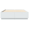 Weißes Bettgestell mit LED-Beleuchtung Tonio 150x200cm (Holz)