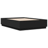 Schwarzes Bettgestell mit LED-Beleuchtung Tonio 150x200cm (Holz)