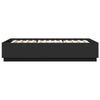 Schwarzes Bettgestell mit LED-Beleuchtung Tonio 150x200cm (Holz)