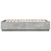 Bettgestell Tonio 150x200cm Betongrau mit LED-Beleuchtung (Holz)
