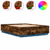 Bettgestell Rauch-Eiche Tonio mit LED-Beleuchtung 150x200cm (Holz)