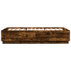 Bettgestell Rauch-Eiche Tonio mit LED-Beleuchtung 150x200cm (Holz)