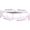 Graues Bettgestell Tonio 150x200cm mit LED-Beleuchtung (Holz)