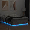 Graues Bettgestell mit LED-Beleuchtung Tonio 140x200cm (Holz)