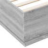 Graues Bettgestell mit LED-Beleuchtung Tonio 140x200cm (Holz)