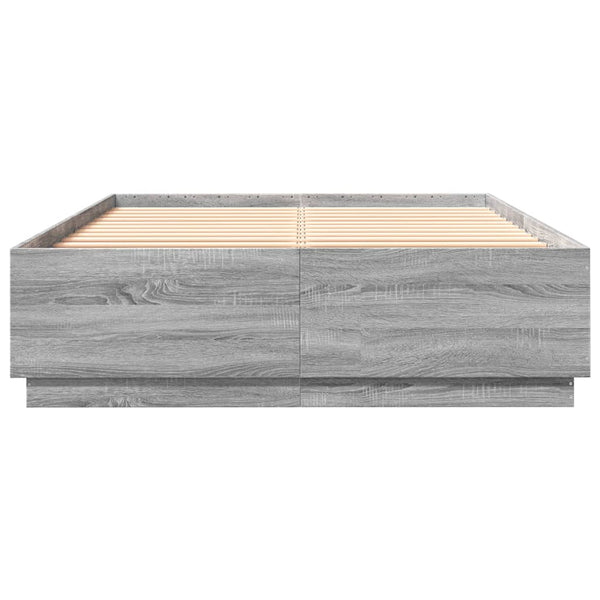 Grauer Bettrahmen mit LED-Beleuchtung Tonio 120x200cm (Holz)