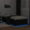 Schwarzes Bettgestell Tonio 100x200cm mit LED-Beleuchtung (Holz)
