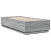 Graues Bettgestell Tonio 100x200cm (mit LED-Beleuchtung, Sonoma, Holz)