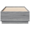 Graues Bettgestell Tonio 100x200cm (mit LED-Beleuchtung, Sonoma, Holz)