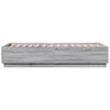 Graues Bettgestell Tonio 100x200cm (mit LED-Beleuchtung, Sonoma, Holz)