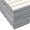 Graues Bettgestell Tonio 100x200cm (mit LED-Beleuchtung, Sonoma, Holz)