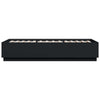 Schwarzes Bettgestell Tonio mit LED-Beleuchtung 90x200cm (Holz)