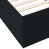 Schwarzes Bettgestell Tonio mit LED-Beleuchtung 90x200cm (Holz)