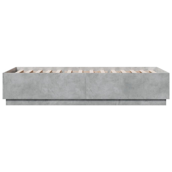Bettrahmen Betongrau mit LED-Beleuchtung Tonio 90x200cm (Holz)