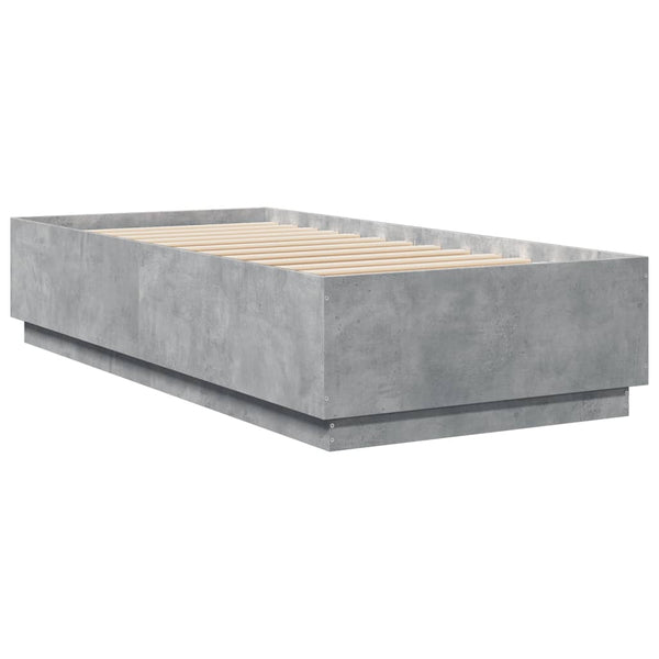 Bettrahmen Betongrau mit LED-Beleuchtung Tonio 90x200cm (Holz)