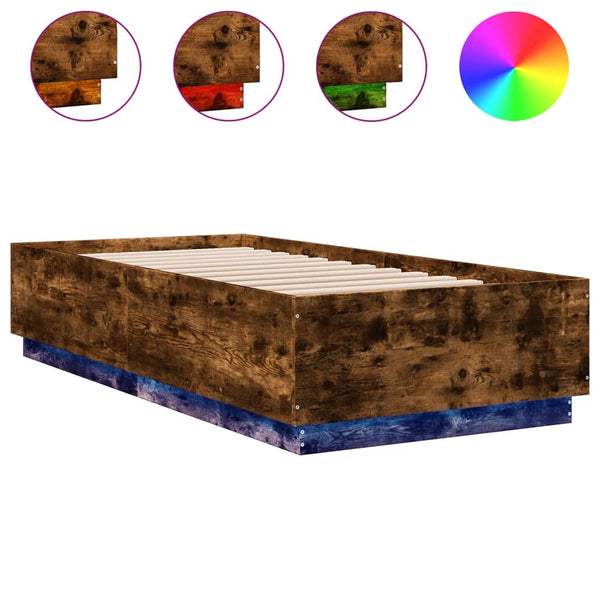 Bettgestell Tonio Wildeiche 90x200cm (mit LED-Beleuchtung, Holz)