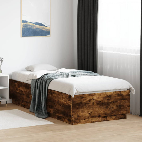 Bettgestell Tonio Wildeiche 90x200cm (mit LED-Beleuchtung, Holz)