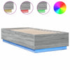 Graues Bettgestell Tonio 90x200cm (mit LED-Beleuchtung, Sonoma, Holz)