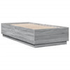 Graues Bettgestell Tonio 90x200cm (mit LED-Beleuchtung, Sonoma, Holz)