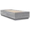 Graues Bettgestell Tonio 90x200cm (mit LED-Beleuchtung, Sonoma, Holz)
