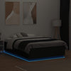 Schwarzes Bettgestell mit LED-Beleuchtung Tonio 135x190cm (Holz)
