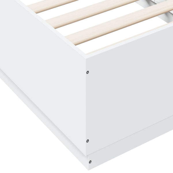 Weißes Bettgestell mit LED-Beleuchtung Tonio 75x190cm (Holz)