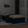 Musta sängynrunko led-valoilla Tonio 75x190cm (puinen)