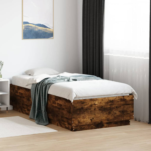 Savutammi sängynrunko Tonio 75x190cm (led-valoilla, puinen)