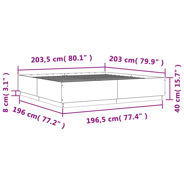 Musta sängynrunko Engerer 200x200cm (puinen)