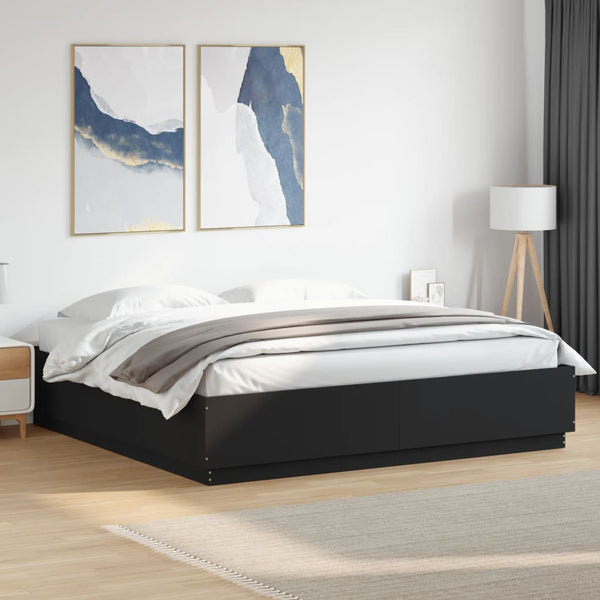 Musta sängynrunko Engerer 200x200cm (puinen)
