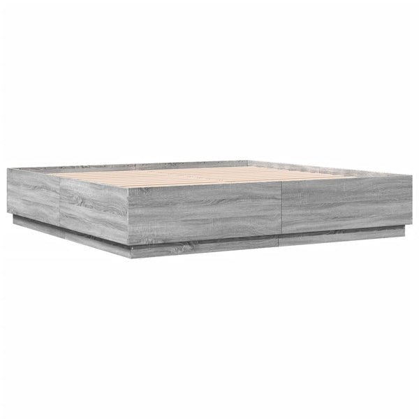 Harmaa sängynrunko Engerer 200x200cm (puinen)