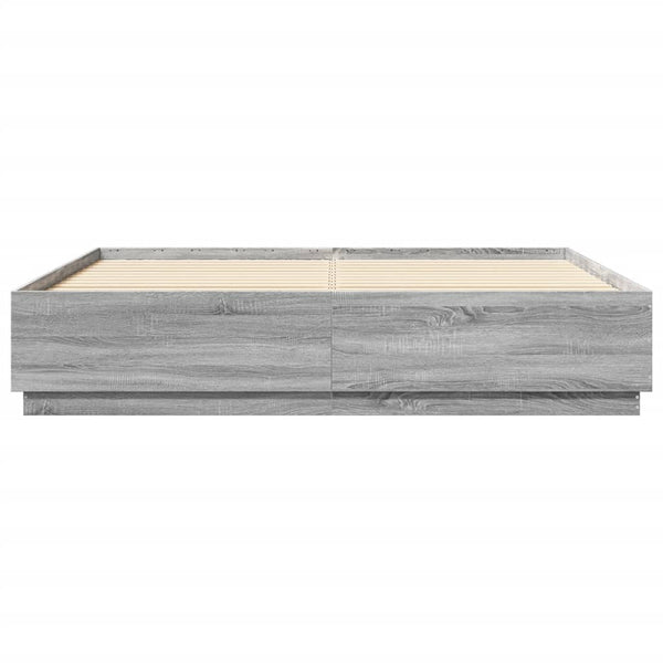 Harmaa sängynrunko Engerer 200x200cm (puinen)