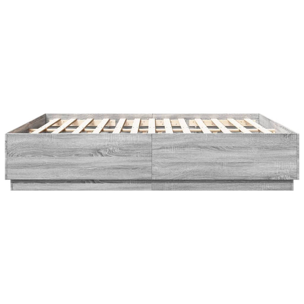 Harmaa sängynrunko Engerer 200x200cm (puinen)