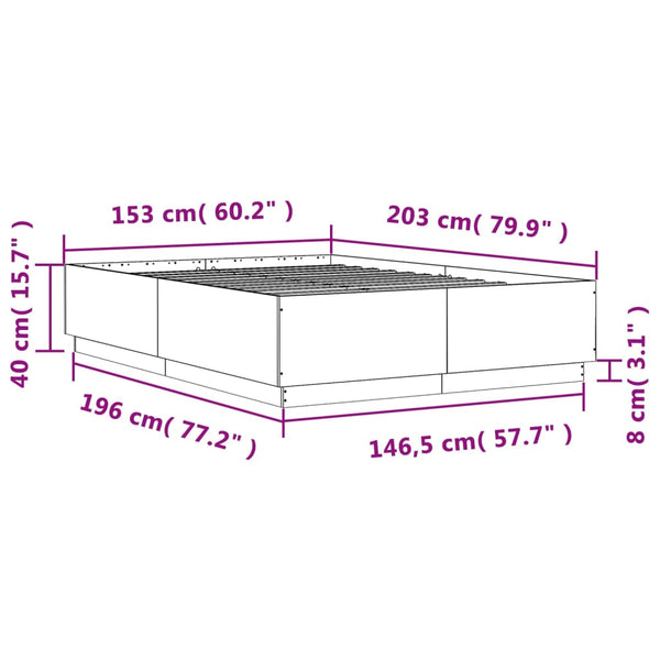 Musta sängynrunko Engerer 150x200cm (puinen)