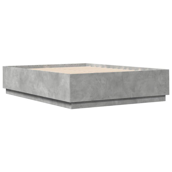 Betoninharmaa sängynrunko Engerer 150x200cm (puinen)