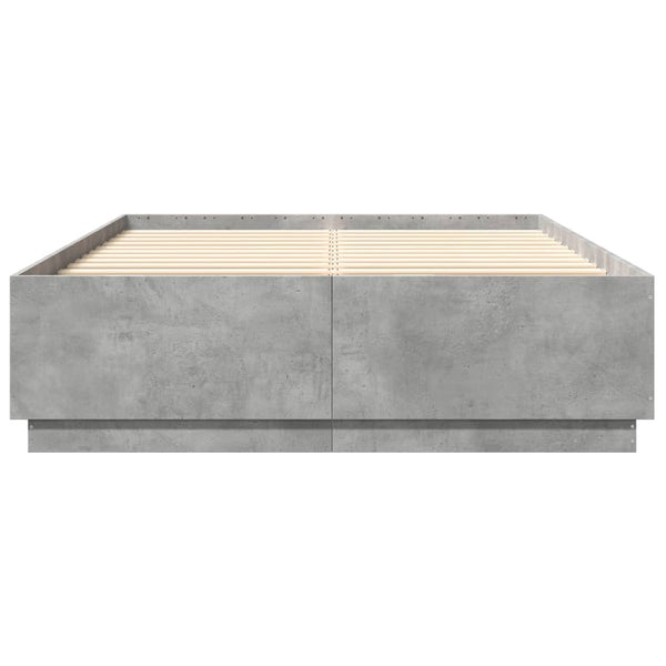 Betoninharmaa sängynrunko Engerer 150x200cm (puinen)