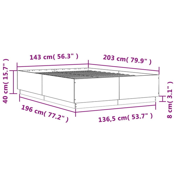 Bettrahmen Engerer 140x200cm, betongrau (Holz)