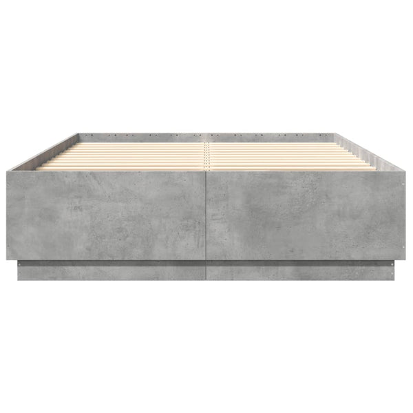 Betoninharmaa sängynrunko Engerer 120x200cm (puinen)