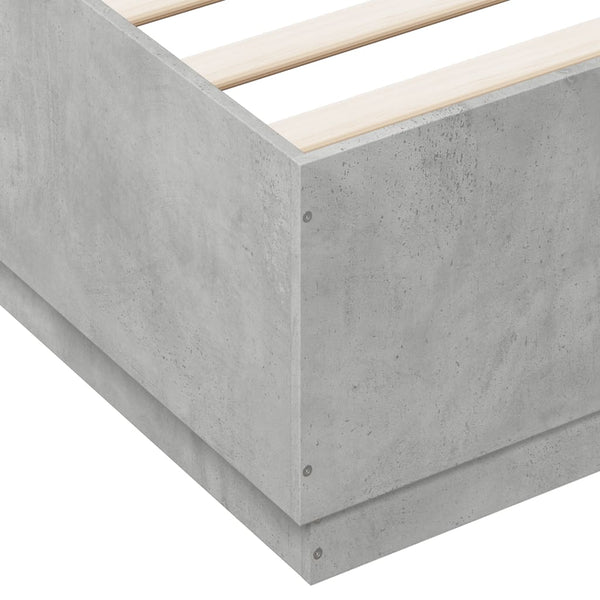 Betoninharmaa sängynrunko Engerer 120x200cm (puinen)