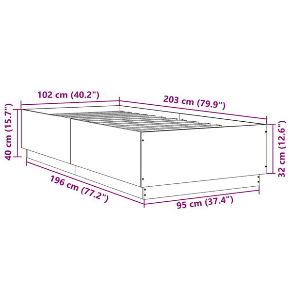 Musta sängynrunko Engerer 100x200cm (puinen)