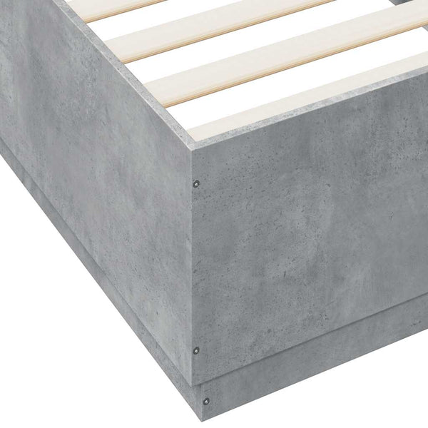 Betongraues Bettgestell Engerer 100x200cm (Holz)