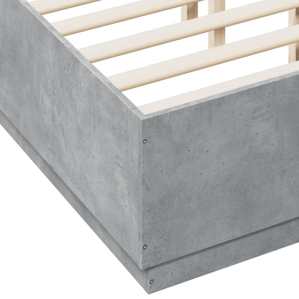 Betongrauer Bettrahmen Engerer 140x190cm (Holz)