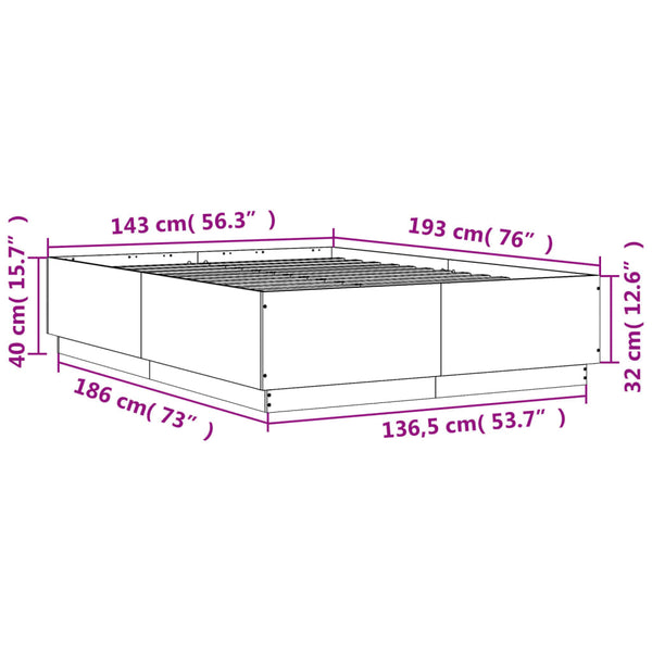 Graues Bettgestell Engerer 140x190cm (Holz)