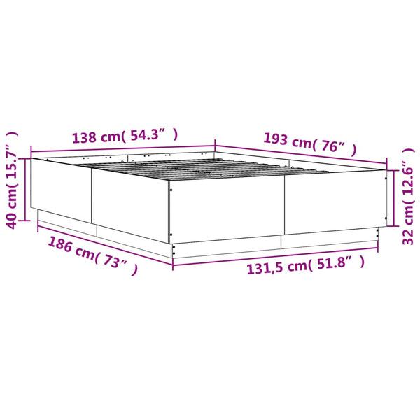 Räuchereiche Bettgestell Engerer 135x190cm (Holz)