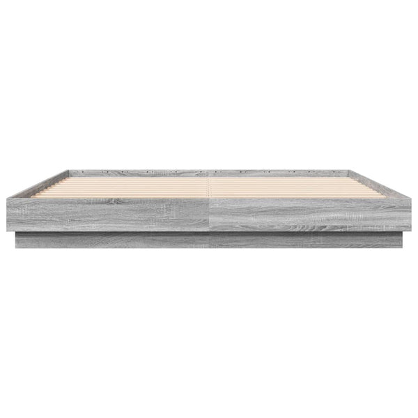 Graues Bettgestell Kinj 200x200cm (mit LED-Beleuchtung Sonoma)
