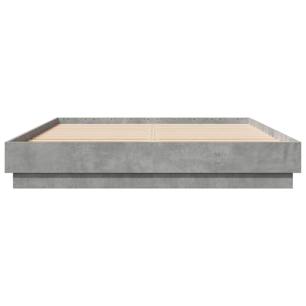 Bettgestell Betongrau mit LED-Beleuchtung Kinj 160x200cm