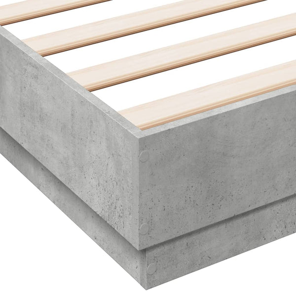 Bettgestell Betongrau mit LED-Beleuchtung Kinj 160x200cm